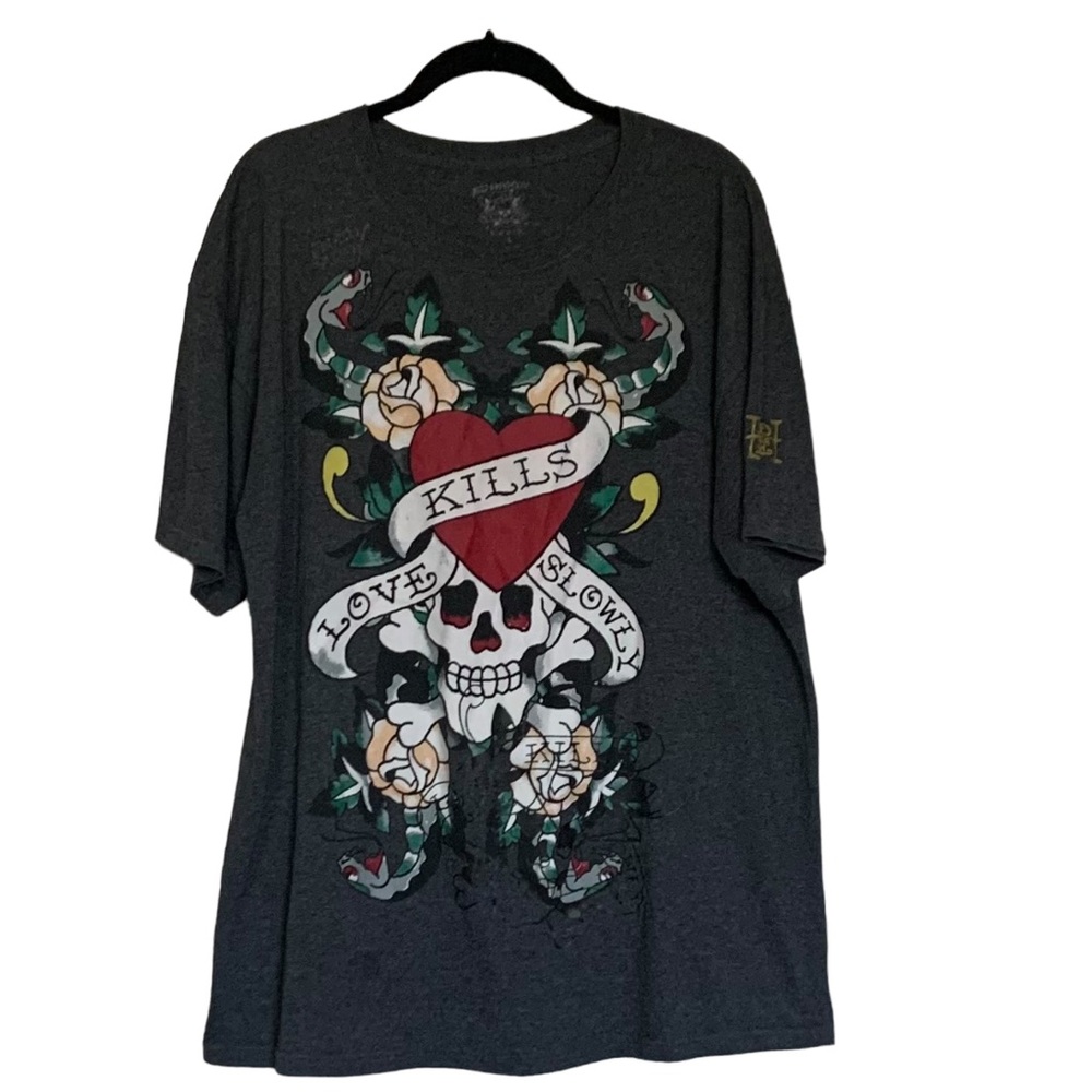Ed Hardy Kills Love Slowly Tee Sz L